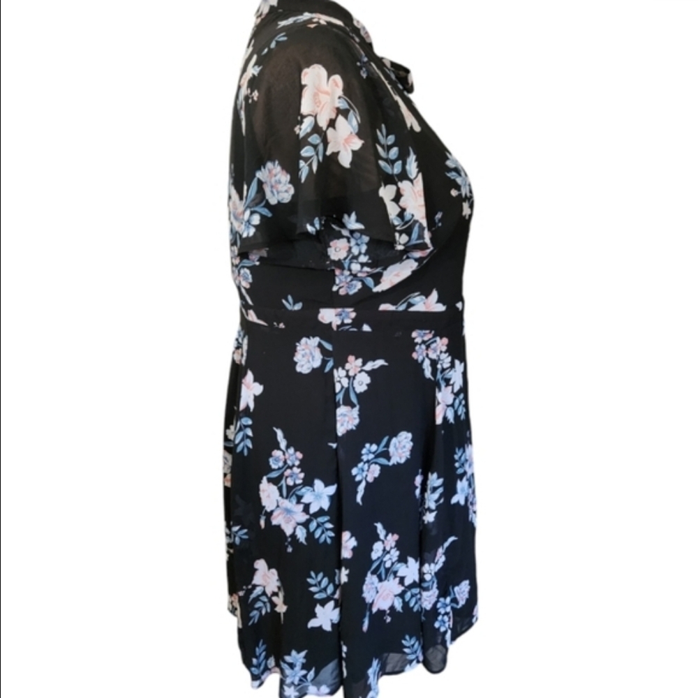TORRID Multi-Color Floral Print Chiffon Skater Dress - Size 16 - Picture 6 of 12